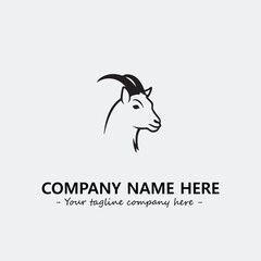 Head of goat illustration black and white for logo company vector image
