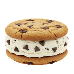 Chocolate Chip Cookie Ice Cream Sandwich: Food Photography