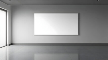 whiteboard in an empty meeting room, waiting for ideas to be written down or presented 