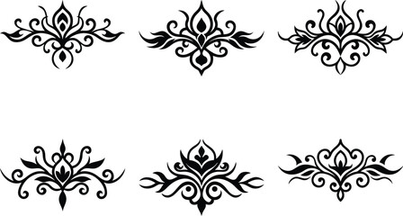 Baroque Swirl Accent ornament set on white background