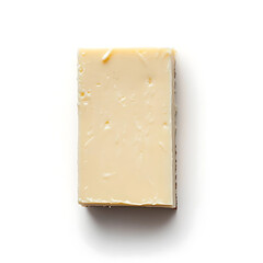 Rich and creamy cheesecake slice with a perfectly smooth texture dense velvety consistency, isolated white background, modern art style