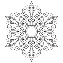 Elegant Ethnic Mandala Coloring Book Page