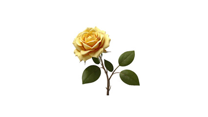 A vibrant yellow rose illustration, perfect for friendship, cheer, or floral design.