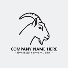 Head of goat illustration black and white for logo company vector image
