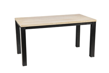 wooden table isolated on white  Metal Dining Table