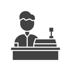 Cashier icon vector image. Suitable for mobile apps, web apps and print media.