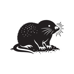 Minimalist mole silhouette - Mole vector - illustration of mole.