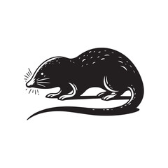 Minimalist mole silhouette - Mole vector - illustration of mole.