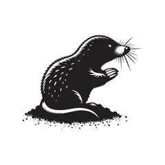 Minimalist mole silhouette - Mole vector - illustration of mole.