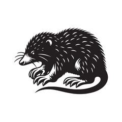 Minimalist mole silhouette - Mole vector - illustration of mole.