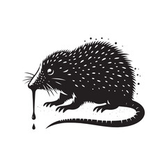 Minimalist mole silhouette - Mole vector - illustration of mole.
