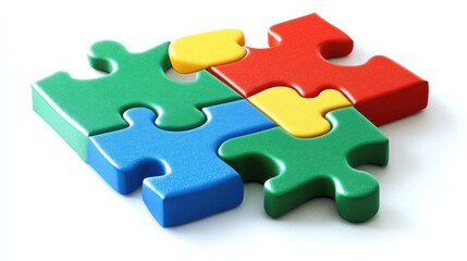 Colorful Jigsaw Puzzle Pieces Interlocking
