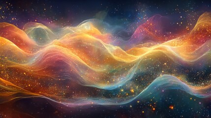 Obraz premium Abstract Galaxy Nebula with Vibrant Starfield and Cosmic Dust Clouds Deep Space Artwork