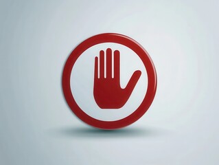 Obraz premium Stop sign with hand on white background