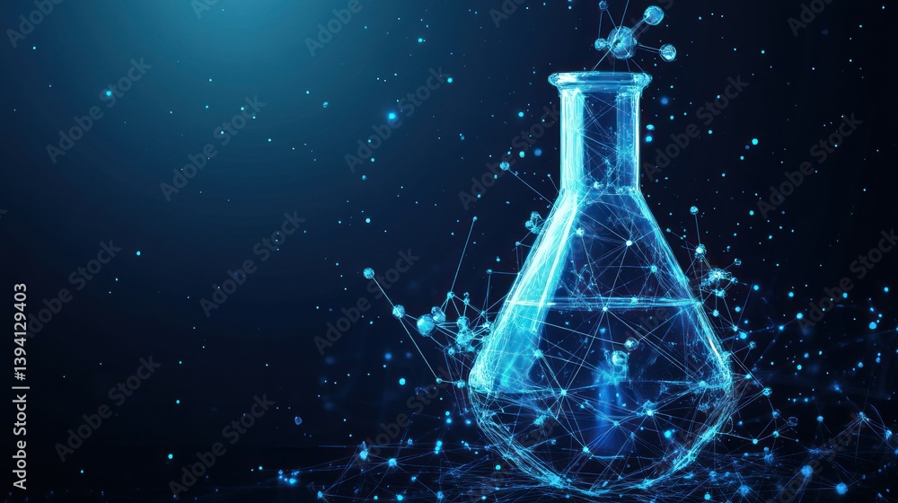 Poster abstract erlenmeyer flask in scientific research setting