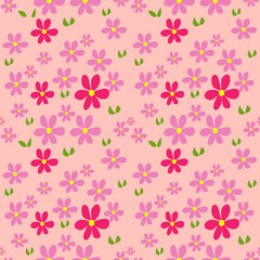 summer flowers and pastel seamless pattern background, wrapping, wallpaper, webcover	