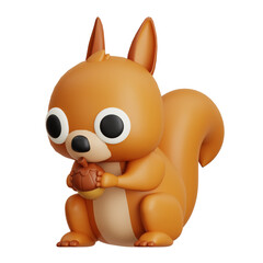 Fototapeta premium 3D Illustration of a Squirrel Character