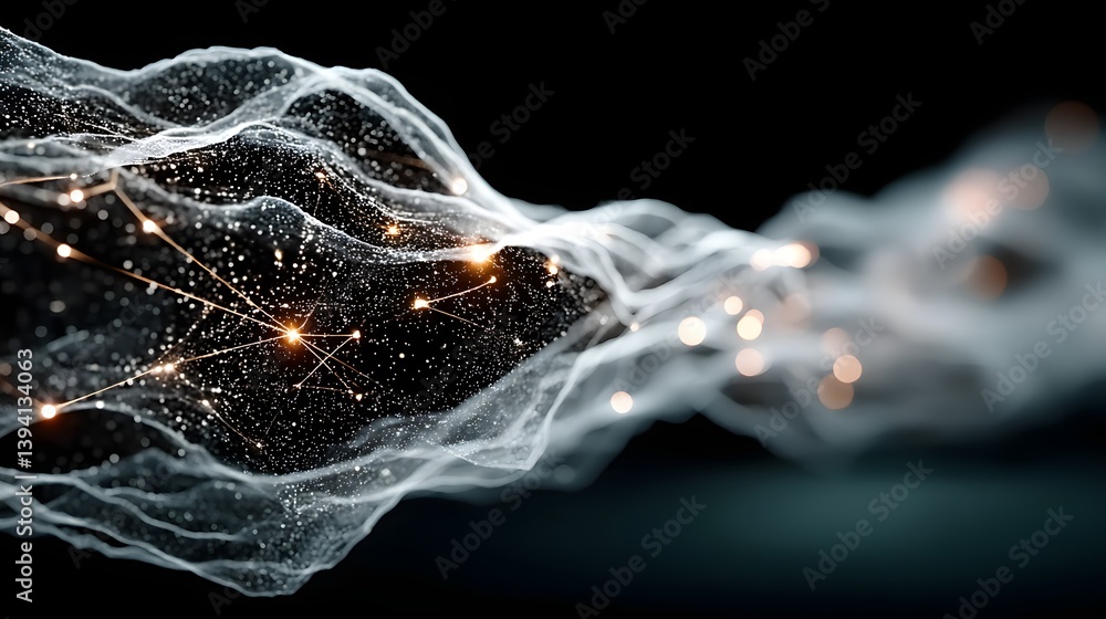 Poster a conceptual visualization of a large language model optimizing deep learning algorithms, abstract n