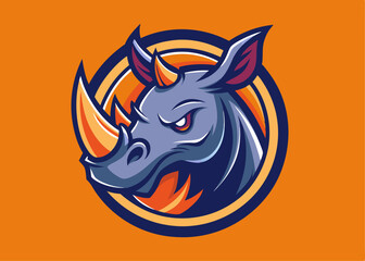 power of your brand with a modern rhino head logo. Rhino angry concept illustration. vector cartoon illustration © MdFiroza