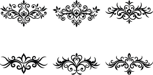 Baroque Swirl Accent ornament set on white background
