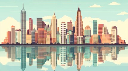 Naklejka premium New York City Skyline Reflection