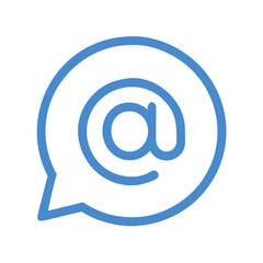 At Symbol Inside Chat Bubble Icon Design