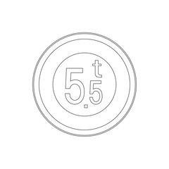 標識の線画単品イラスト　重量制限