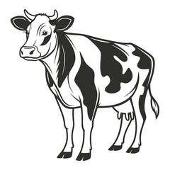 Classic Holstein Cow Bold Silhouette Farm Illustration