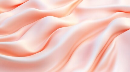 Obraz premium Peach-colored silk fabric drapes softly