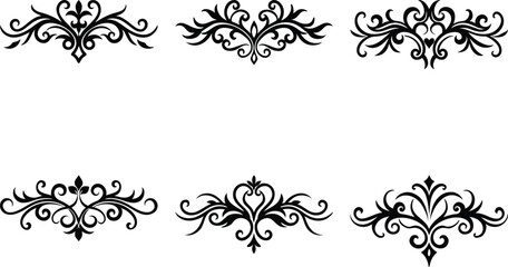 Baroque Swirl Accent ornament set on white background