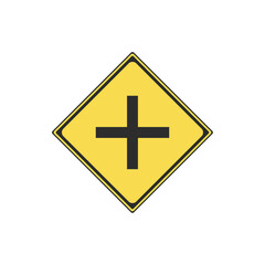 Obraz premium 標識のカラー単品イラスト 十形道路交差点あり