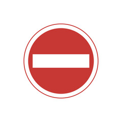 標識のカラー単品イラスト　車両進入禁止