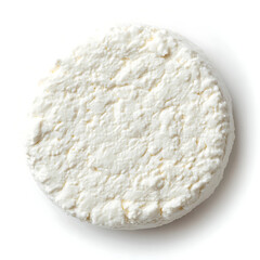 Smooth and creamy ricotta cheese with a soft texture rich flavor, isolated white background, modern art style