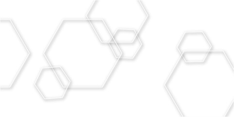 Abstract geometric technology 3d white light structure technology out line hexagon polygonal honeycomb luxury pattern vector background.