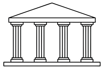 Fototapeta premium Portico Line Art Elegant Design for Traditional Building Illustration 