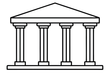 Obraz premium Portico Line Art Intricate Drawing for Architecture Visual Artwork 