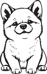 Shiba Inu dog. Hand drawn vector illustration	
