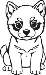Shiba Inu dog. Hand drawn vector illustration	