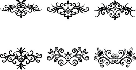 Baroque Swirl Accent ornament set on white background