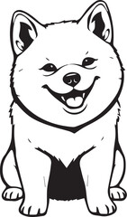 Shiba Inu dog. Hand drawn vector illustration	