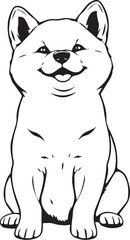 Shiba Inu dog. Hand drawn vector illustration	