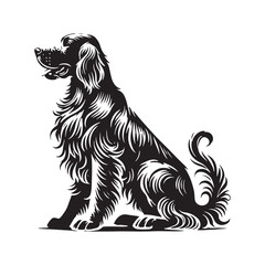 English Setter Silhouette - Minimalist English Setter Design - English Setter Illustration.