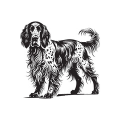 English Setter Silhouette - Minimalist English Setter Design - English Setter Illustration.