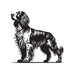 English Setter Silhouette - Minimalist English Setter Design - English Setter Illustration.