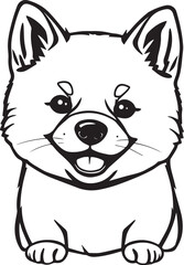Shiba Inu dog. Hand drawn vector illustration	