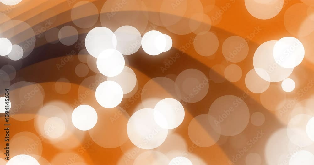 Poster warm brown and white circular bokeh lights creating abstract animation effect