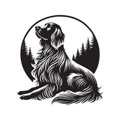 English Setter Silhouette - Minimalist English Setter Design - English Setter Illustration.