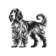 English Setter Silhouette - Minimalist English Setter Design - English Setter Illustration.