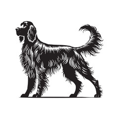 English Setter Silhouette - Minimalist English Setter Design - English Setter Illustration.