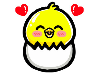 かわいいヒヨコの落書き風イラスト素材 © kiko